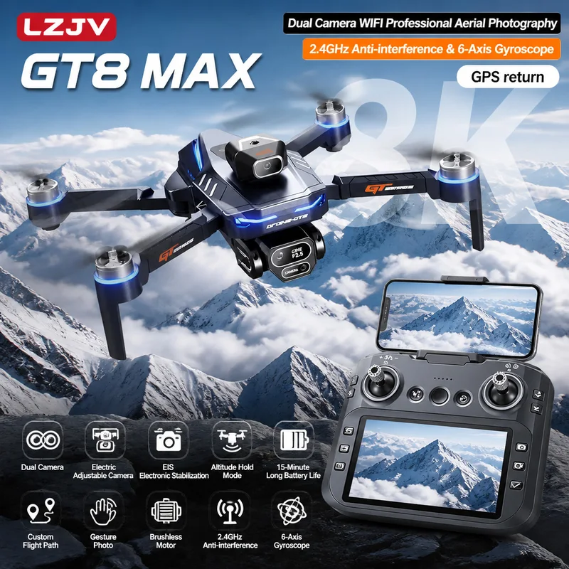 GT8 Max Foldable Drone 8K HD P - Drone Kit Professional ulasan dan harga